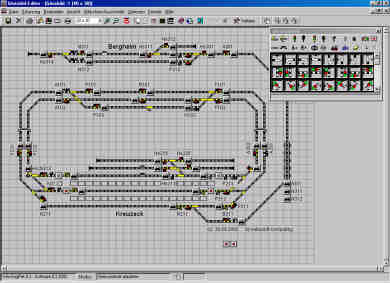 Gleisbildeditor zum Planen des Gleisbildes