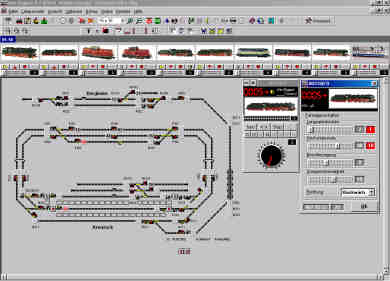 Gleisbild mit Lok-Controls