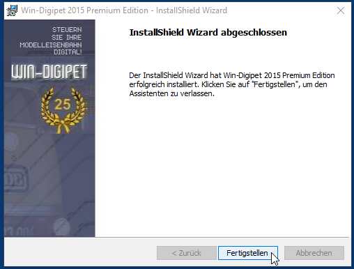 Win-Digipet fertigstellen