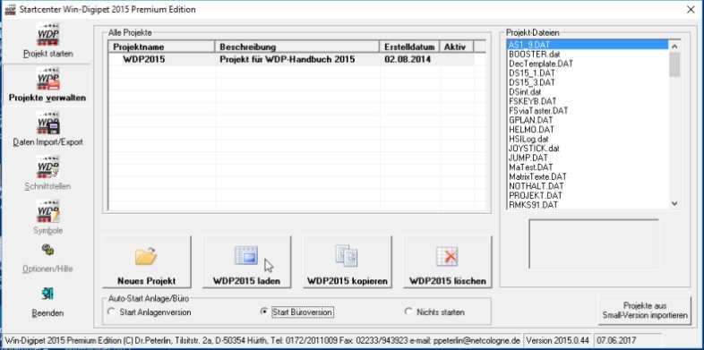 Win-Digipet Startcenter