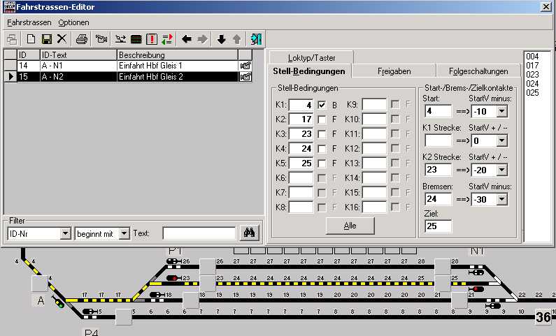 Gleisbild nach dem �ndern