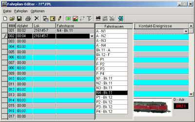 Fahrstra�enauswahlfenster