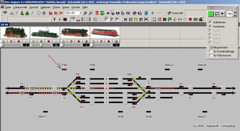 Gleisbild f�r unser externes Gleisbildstellpult