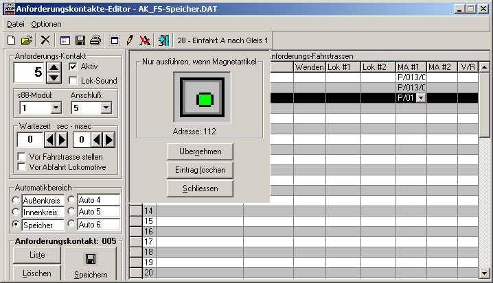 Die Eingaben f�r den AK werden vorgenommen